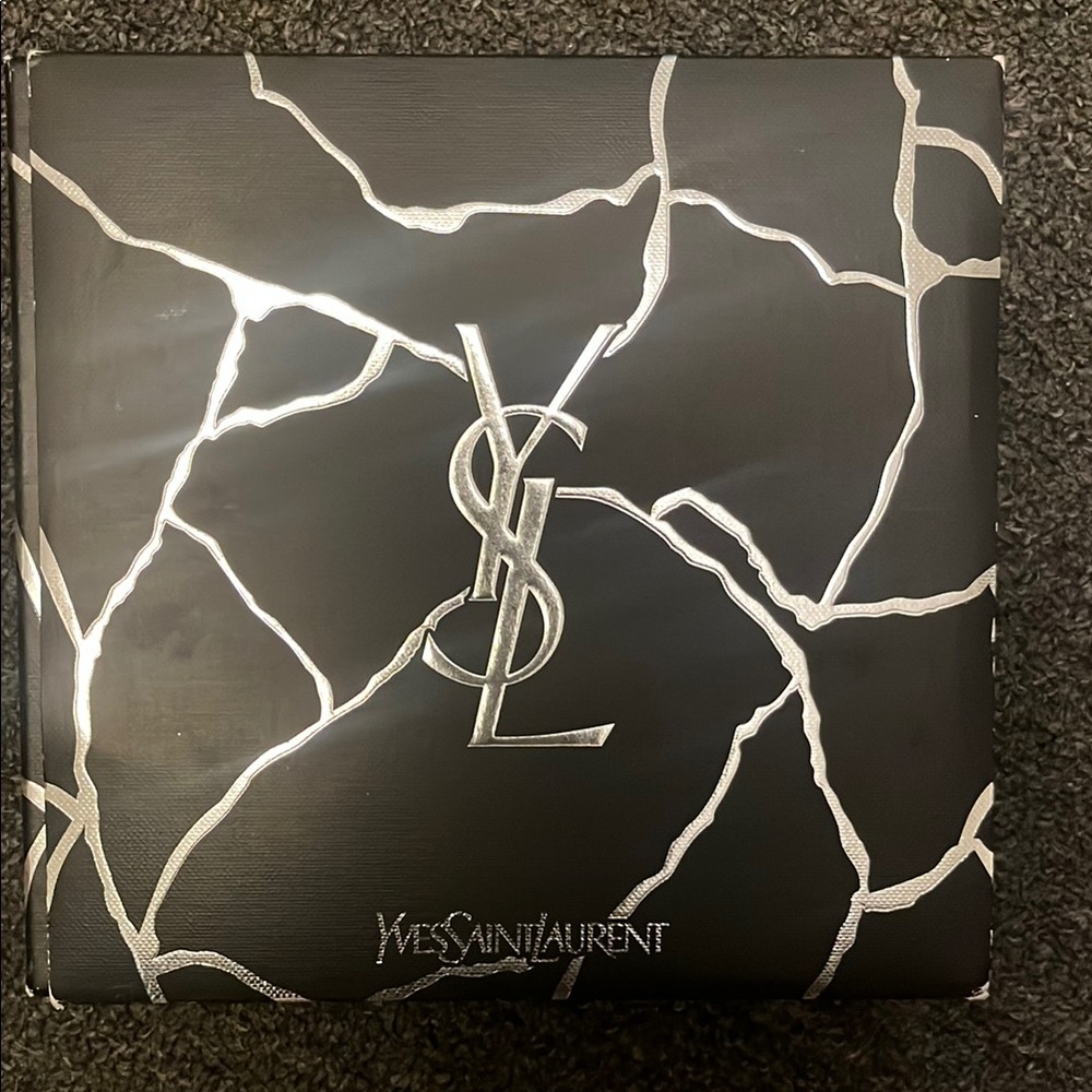 Yves Saint Laurent Black Box with Silver Crackle Design